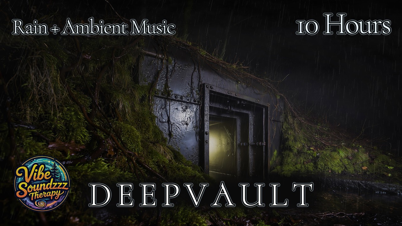 DEEP VAULT | Rain Above a Hidden Underground Shelter | Mysterious Ambient Music for Sleep | 10 HOURS