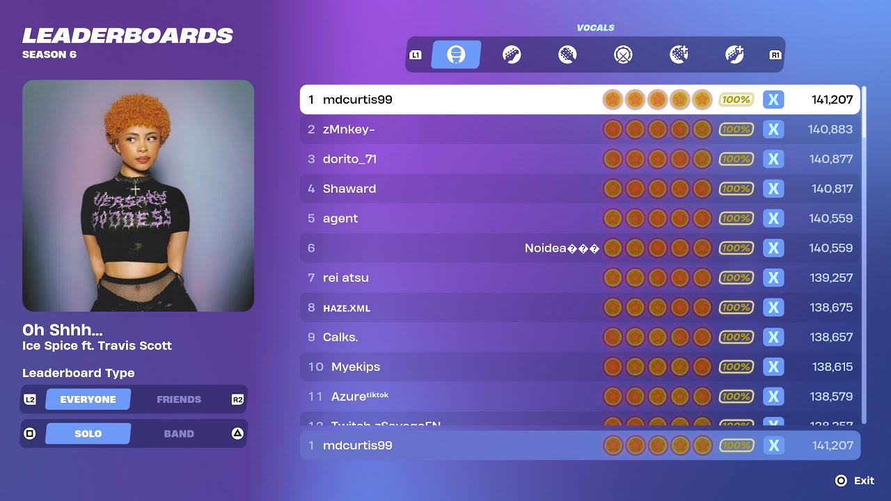 [Fortnite Festival S6] Oh Shhh... Expert Vocals 100% FC 1st Place All Perfects