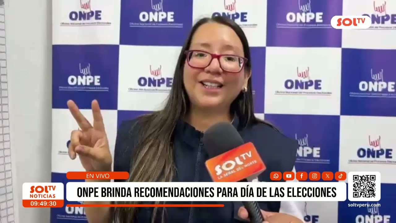 ONPE brinda recomendaciones para día de las elecciones