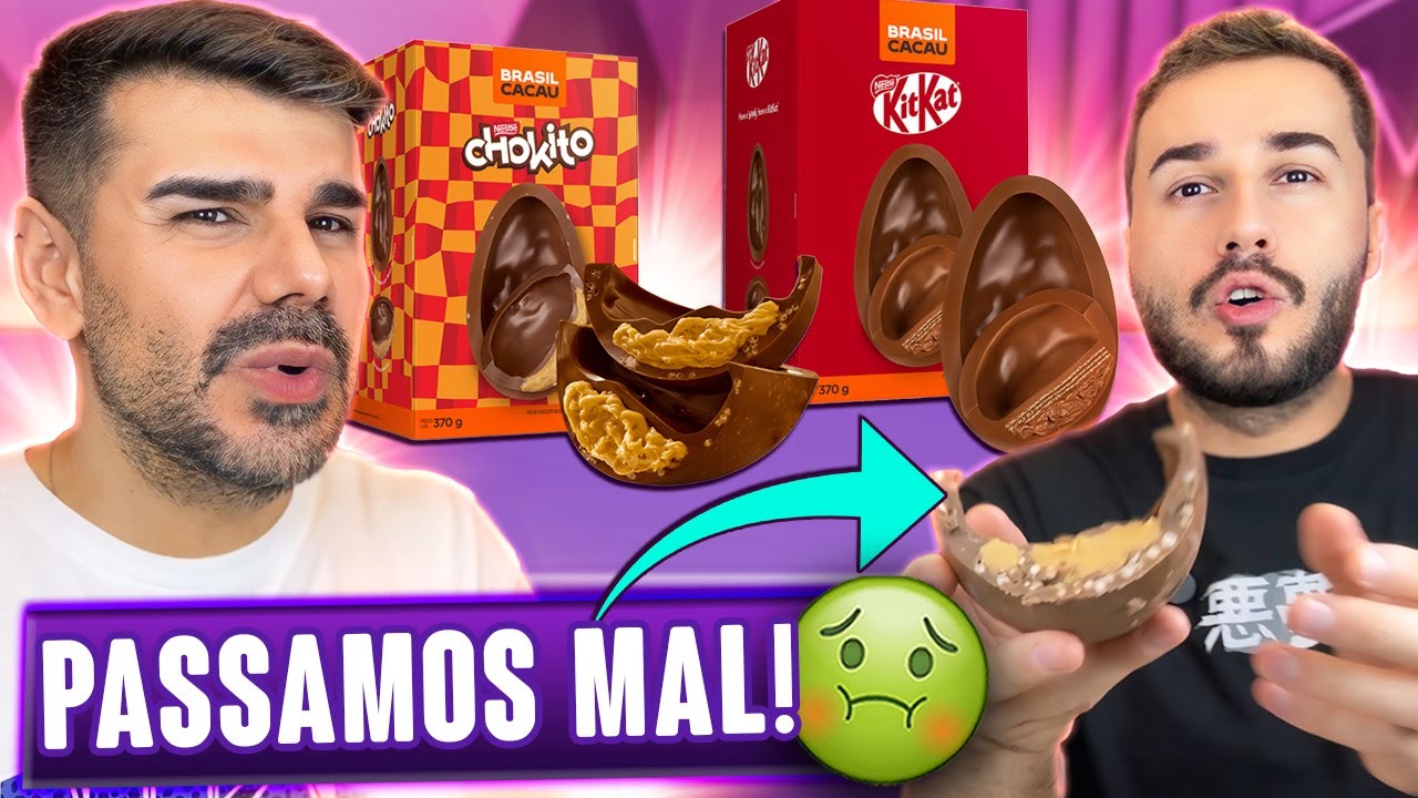 DEU RUIM! PROVAMOS OS OVOS DE PASCOA DE CHOKITO E KITKAT DA BRASIL CACAU!🤢 - Titi Fabri