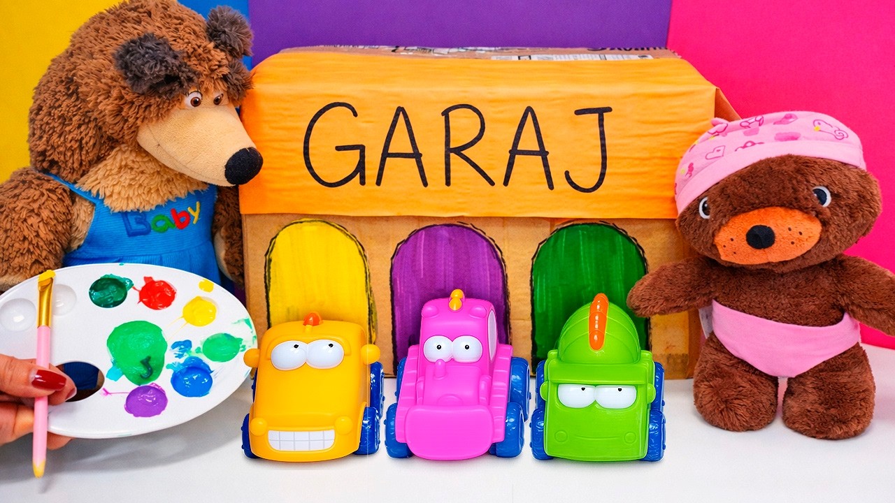 Renkli Arabalar İçin El Yapımı Garaj | Boyama, Sayma ve Düzen Oyunu
