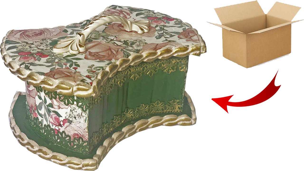 DIY BEAUTIFUL BOX MADE FROM CARDBOARD / CARDBOARD IDEAS