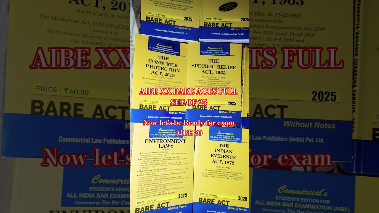 ✅AIBE XX BARE ACTS Set 25 🤗 #aibe20 #job #advocate #aibebooks #aibesyllabus #aibe20exam #aibecop