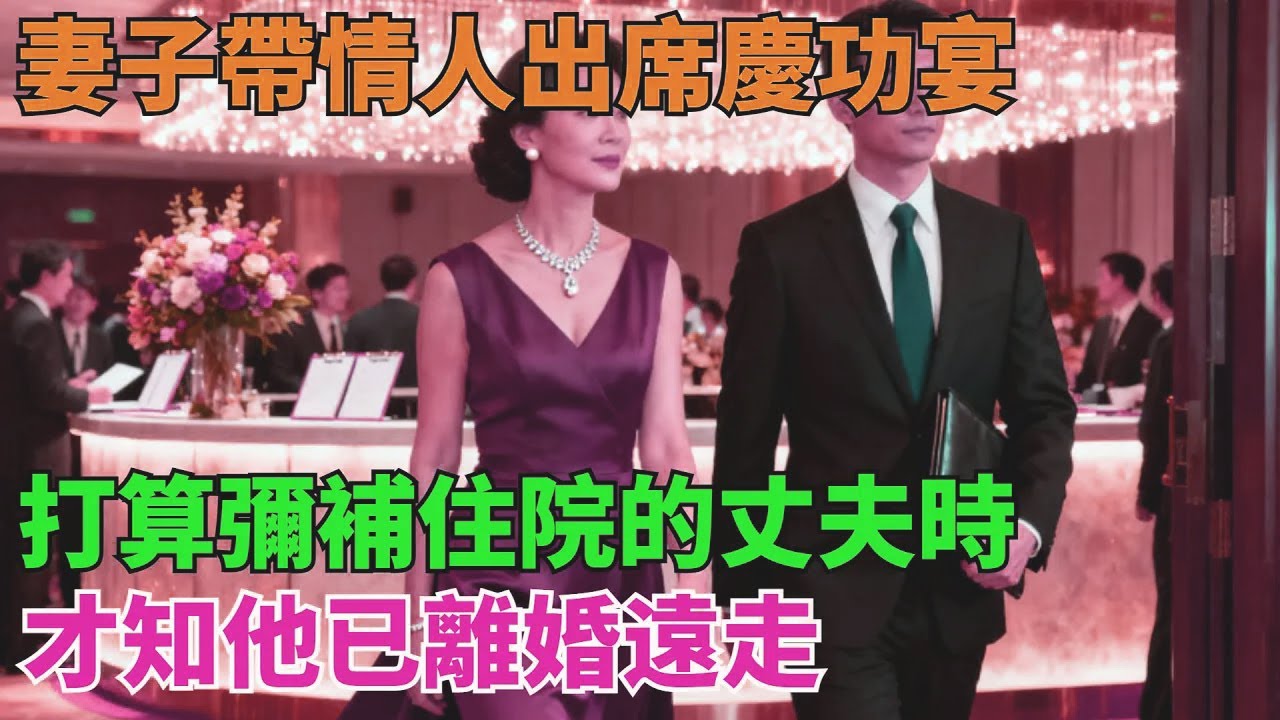 妻子帶情人出席慶功宴，打算彌補住院的丈夫時，才知他已離婚遠走【清風與你】