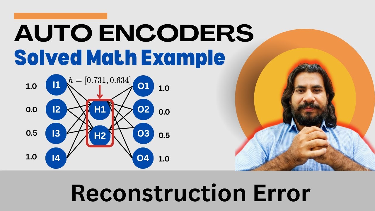 Математика автокодировщика: решённый пример прямого прохода и потери при реконструкции