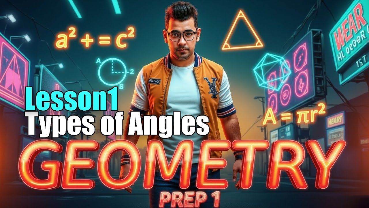Math | Prep 1 |Types of Angles and Relationships | Geometry Lesson 1 | سهل جدًا يا عبقري 👏