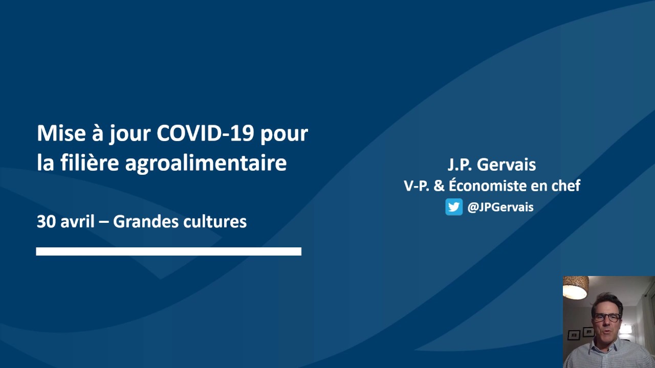 30 avril / Mise &agrave; jour &eacute;conomique pour la fili&egrave;re agroalimentaire