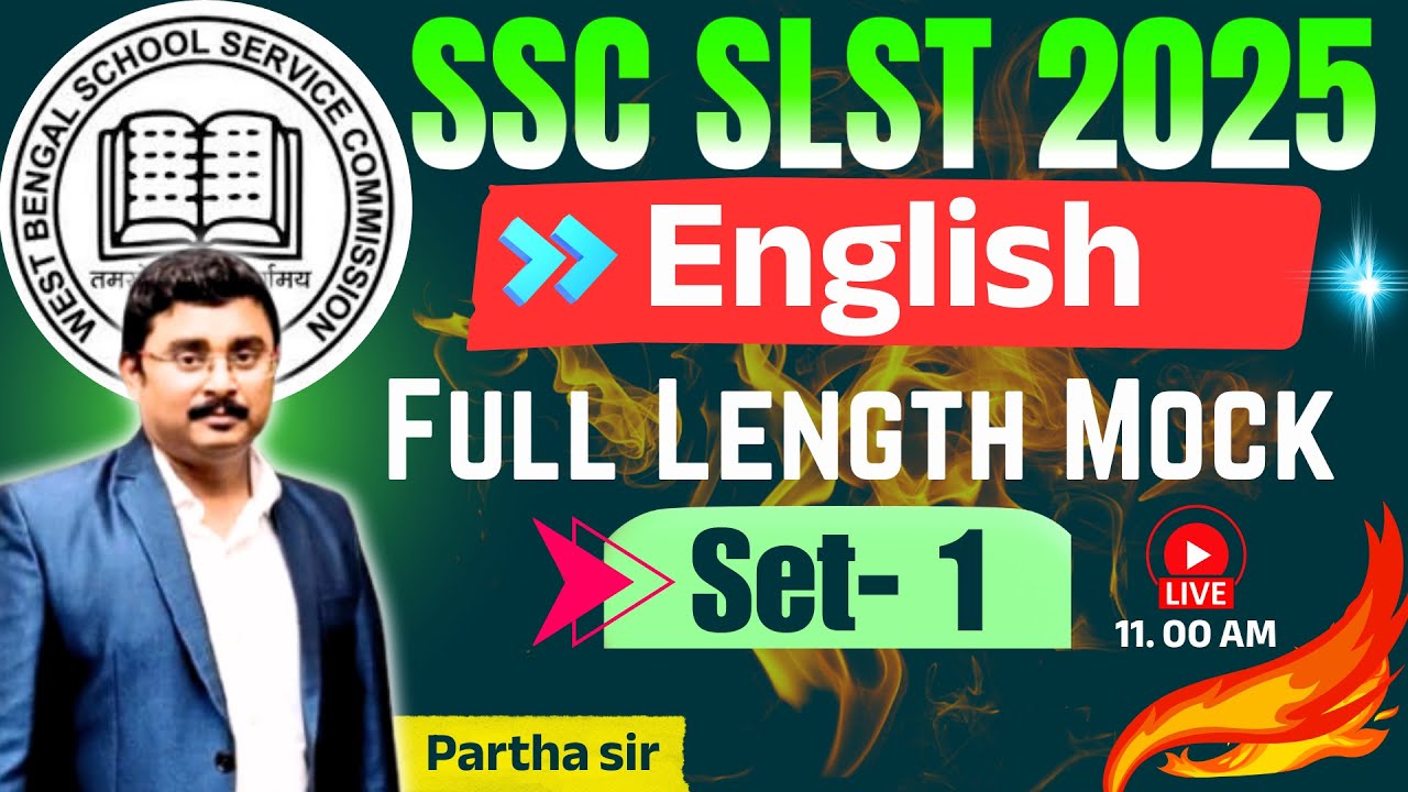 SSC SLST 2025 | English Full Length Mock | Subject + Grammar | Set-1 | 60 MCQ | Partha Sir | VSCE