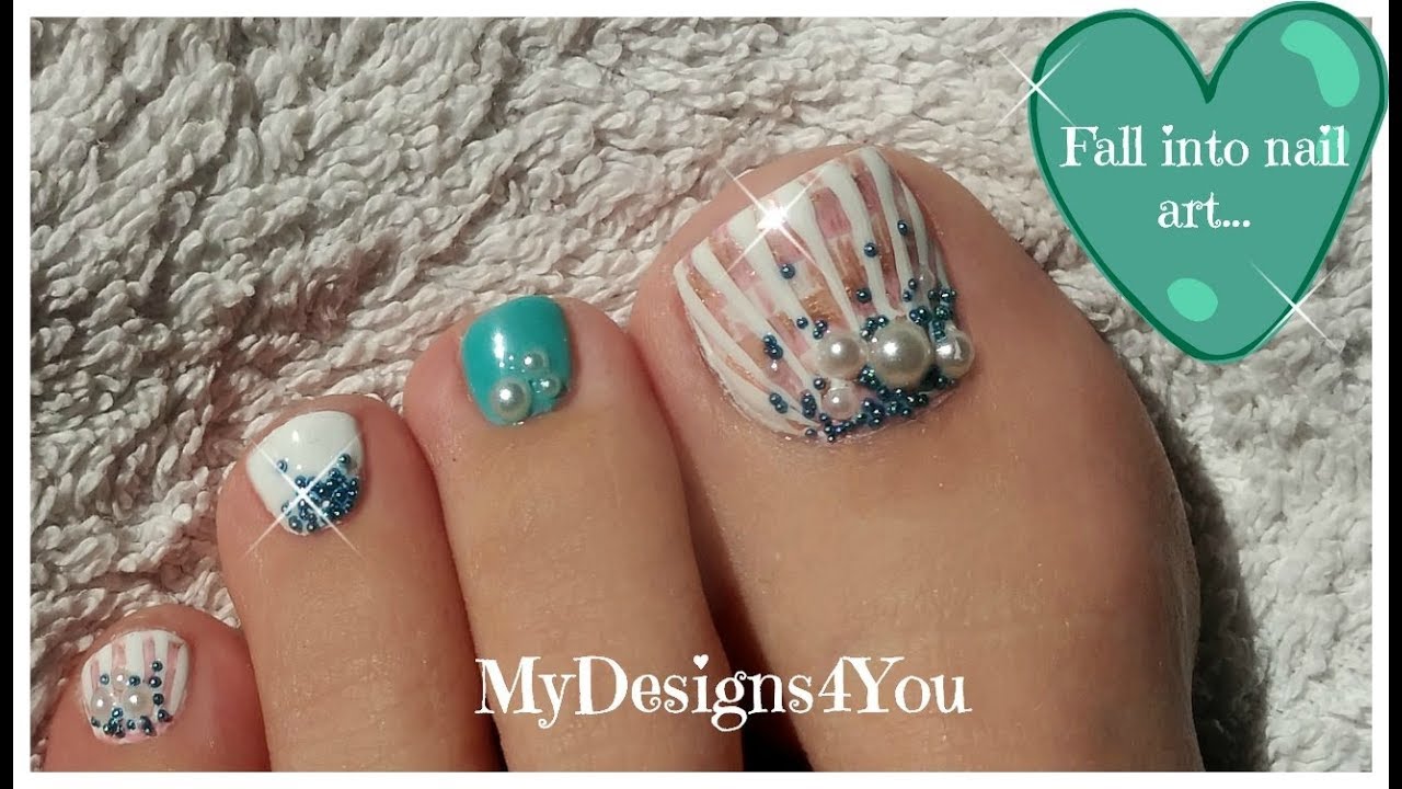 Sea Shell Toenail Design  ♥ Дизайн Ногтей Педикюр
