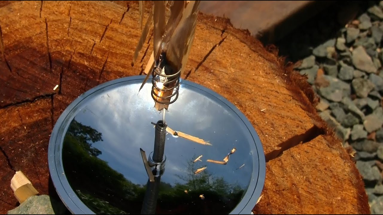Parabolic solar fire starters Survival tool