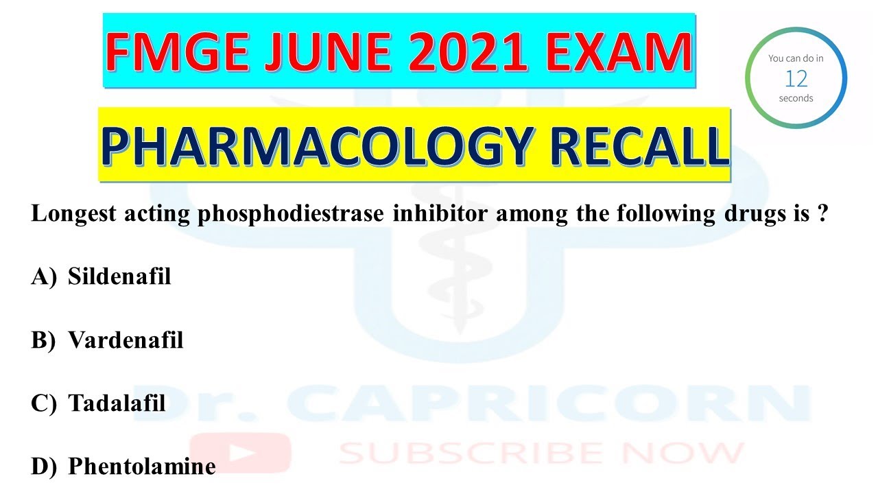 FMGE JUNE 2021 RECALL | FMGE PHARMACOLOGY RECALL MCQ  | Image Based Question| Doctor Capricorn