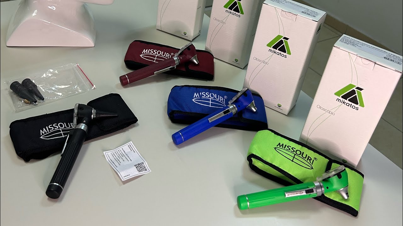 Mini Otoscópio Missouri LED Com Espéculos - Mikatos