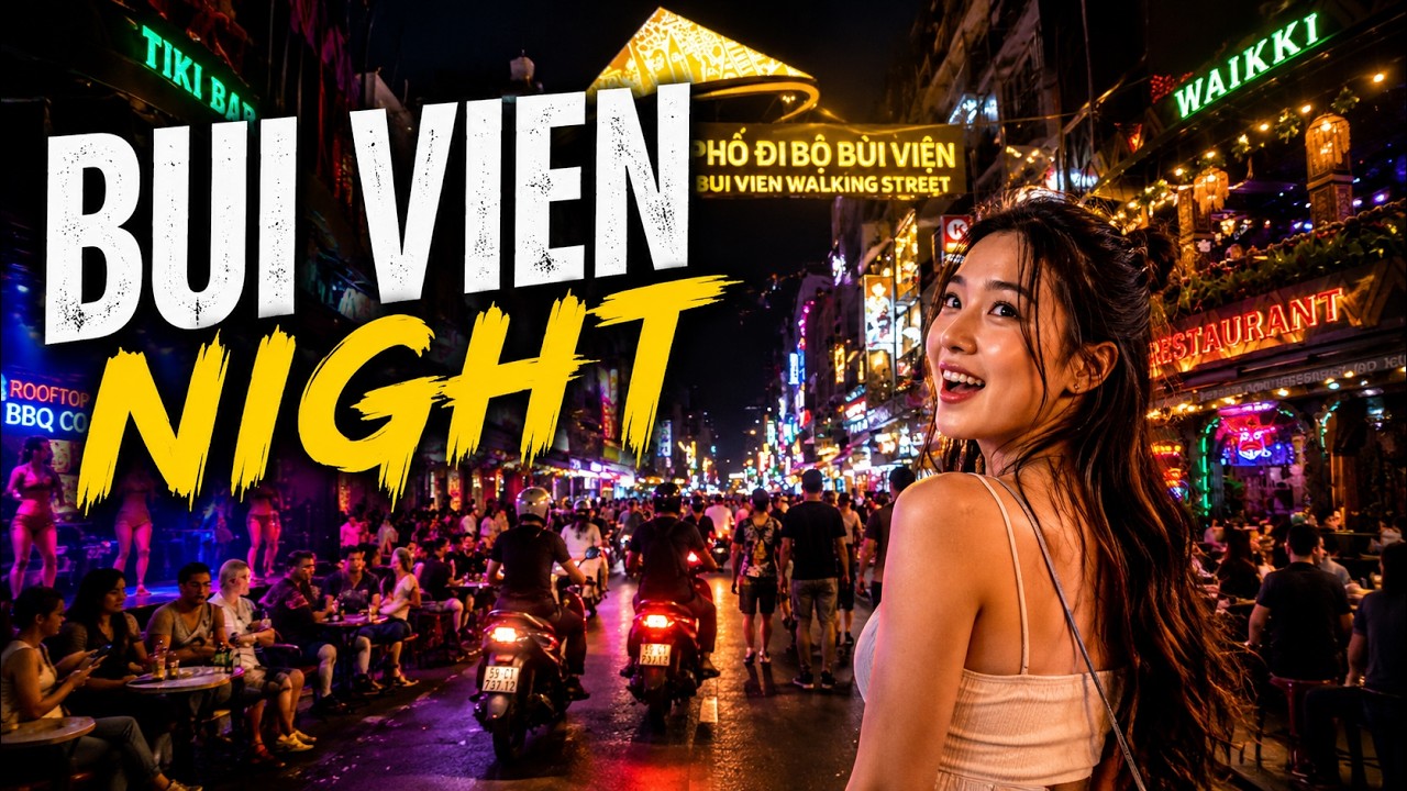 (4K) Ho Chi Minh City Turns Into a Completely Different City at Night | Bui Vien Walking Street