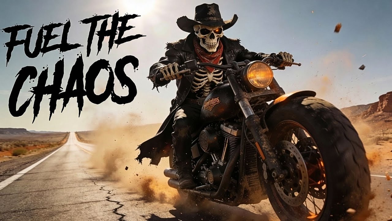 FUEL THE CHAOS | Dark Outlaw Rock Ride ⚡ Skeleton Biker Anthem