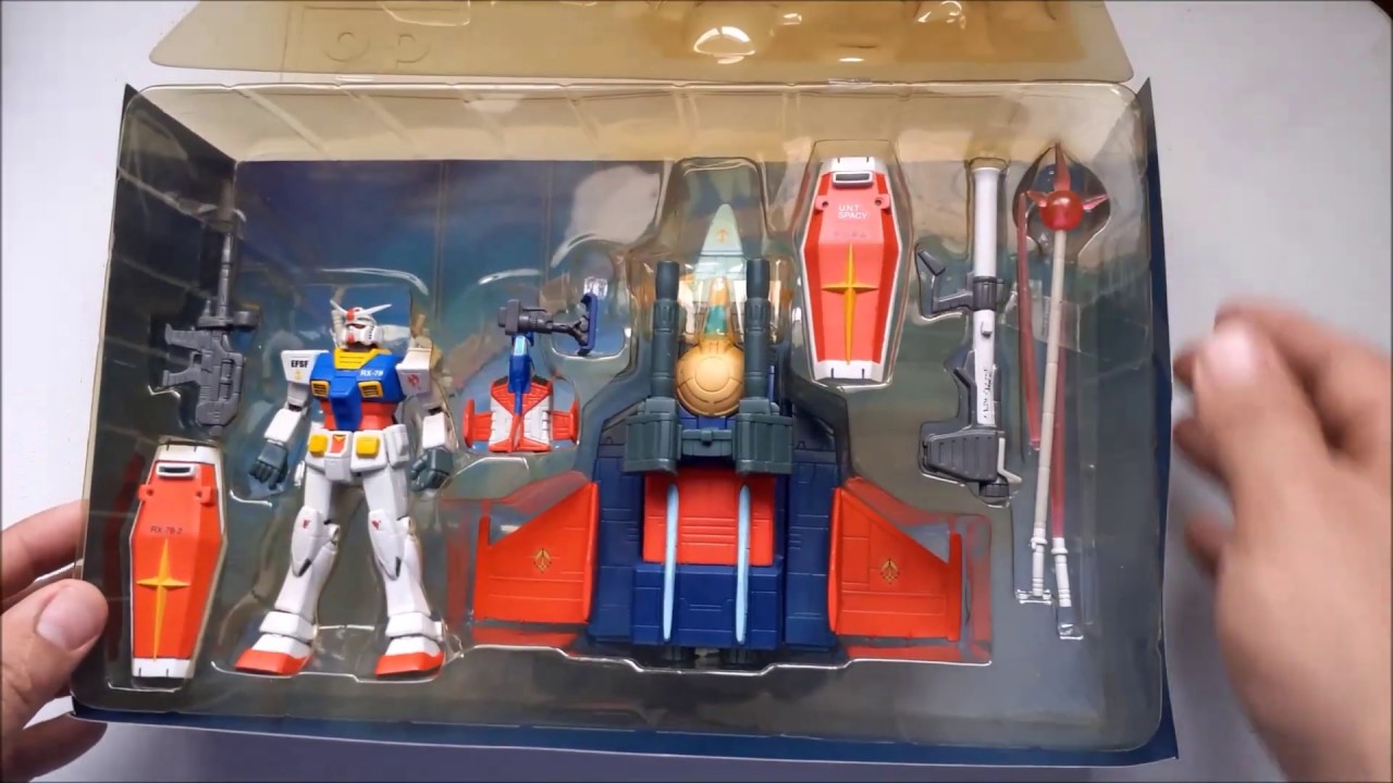 Mobile Suit Gundam Deluxe Edition RX-78 Gundam & G-fighter Action Figure with vehicle, Bandai 2003