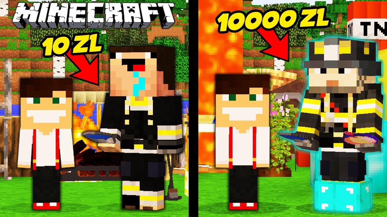 STRAŻAK ZA 10 ZŁ VS STRAŻAK ZA 10000 ZŁ W MINECRAFT! || MINECRAFT PRESTIŻ