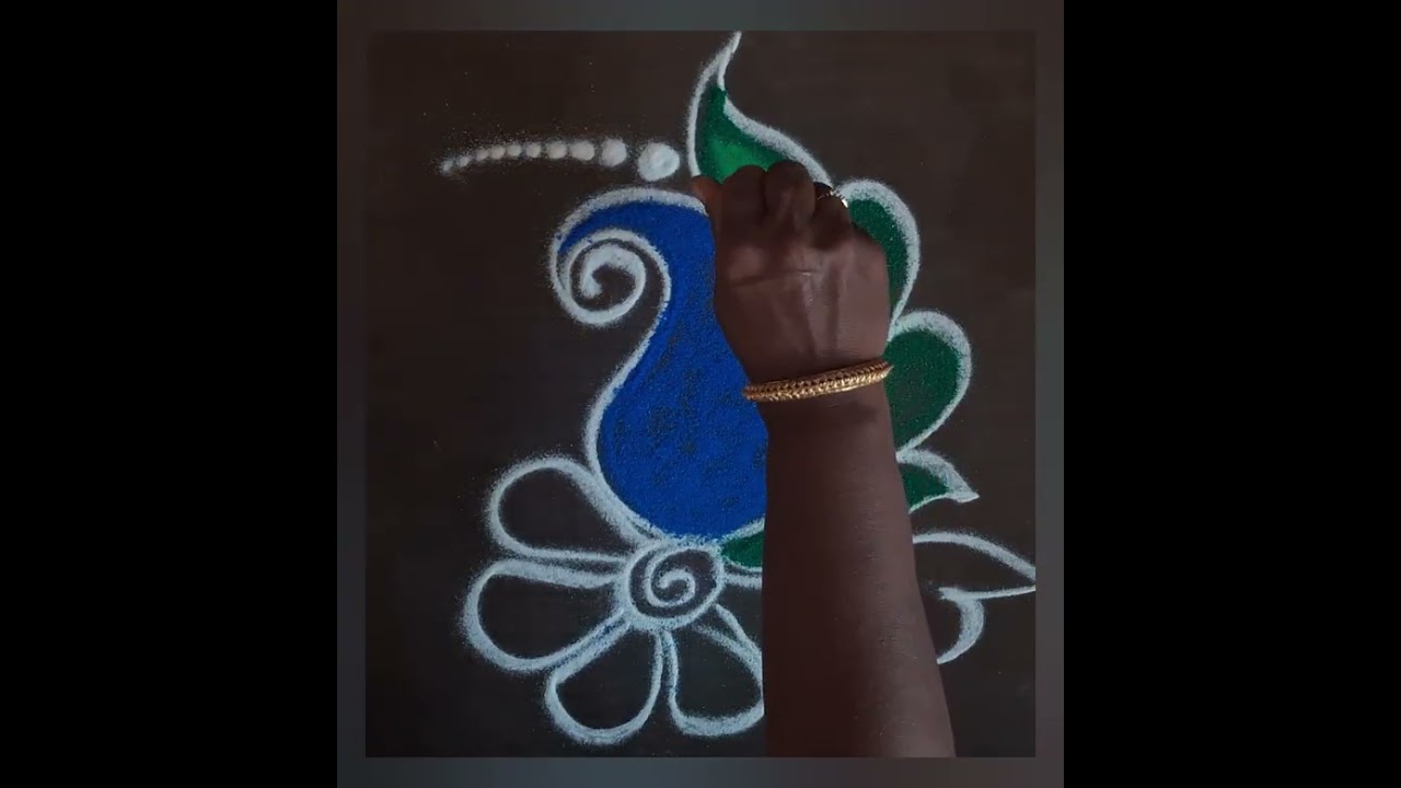 Daily use colour rangoli 