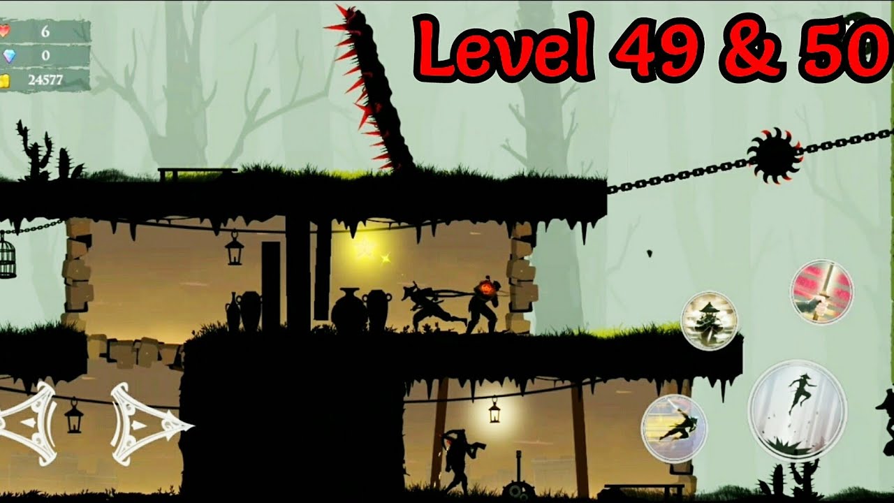 Ninja Arashi 2 - Level 49 & Level 50 (No death & 3 stars)