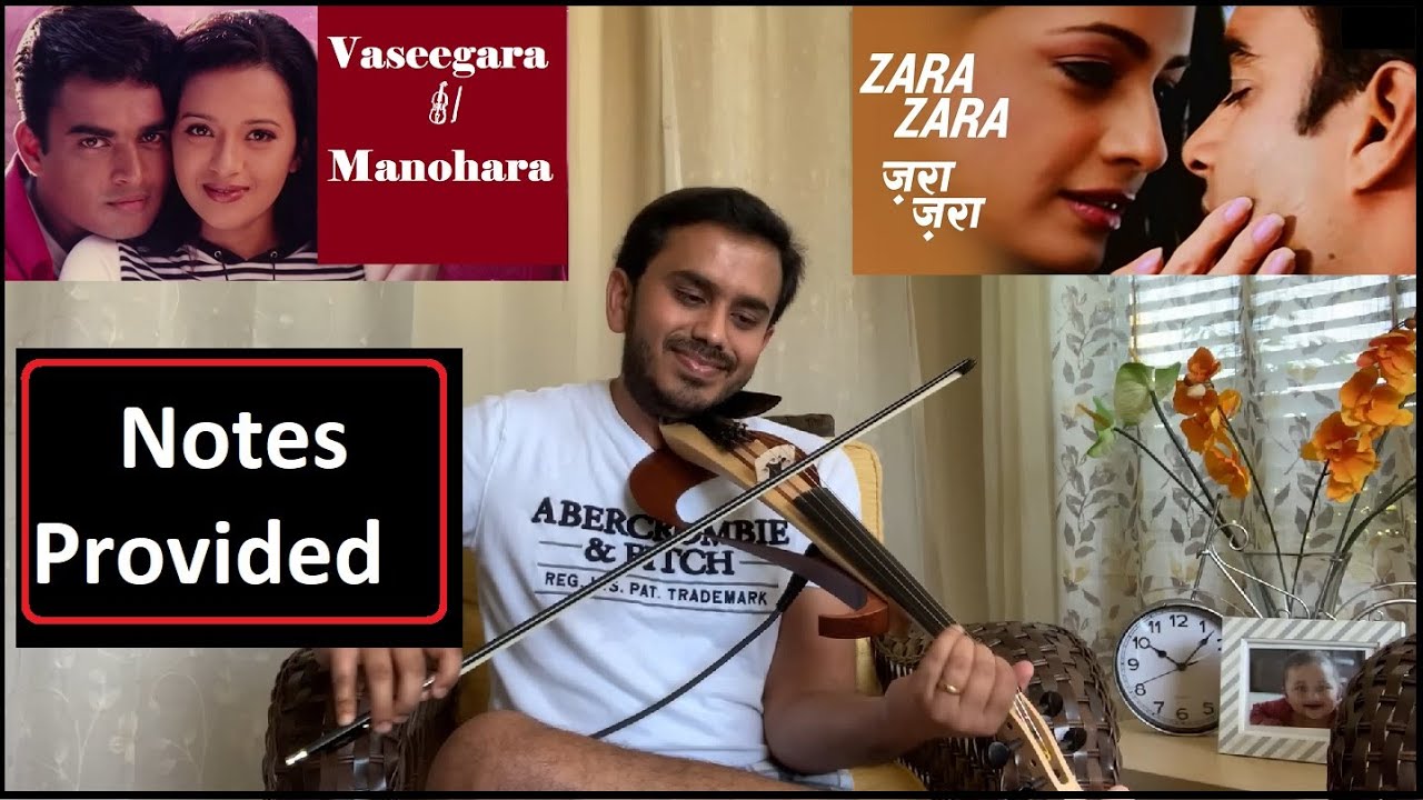 Zara Zara | Vaseegara | Manohara| Notes and link to tutorial in description section