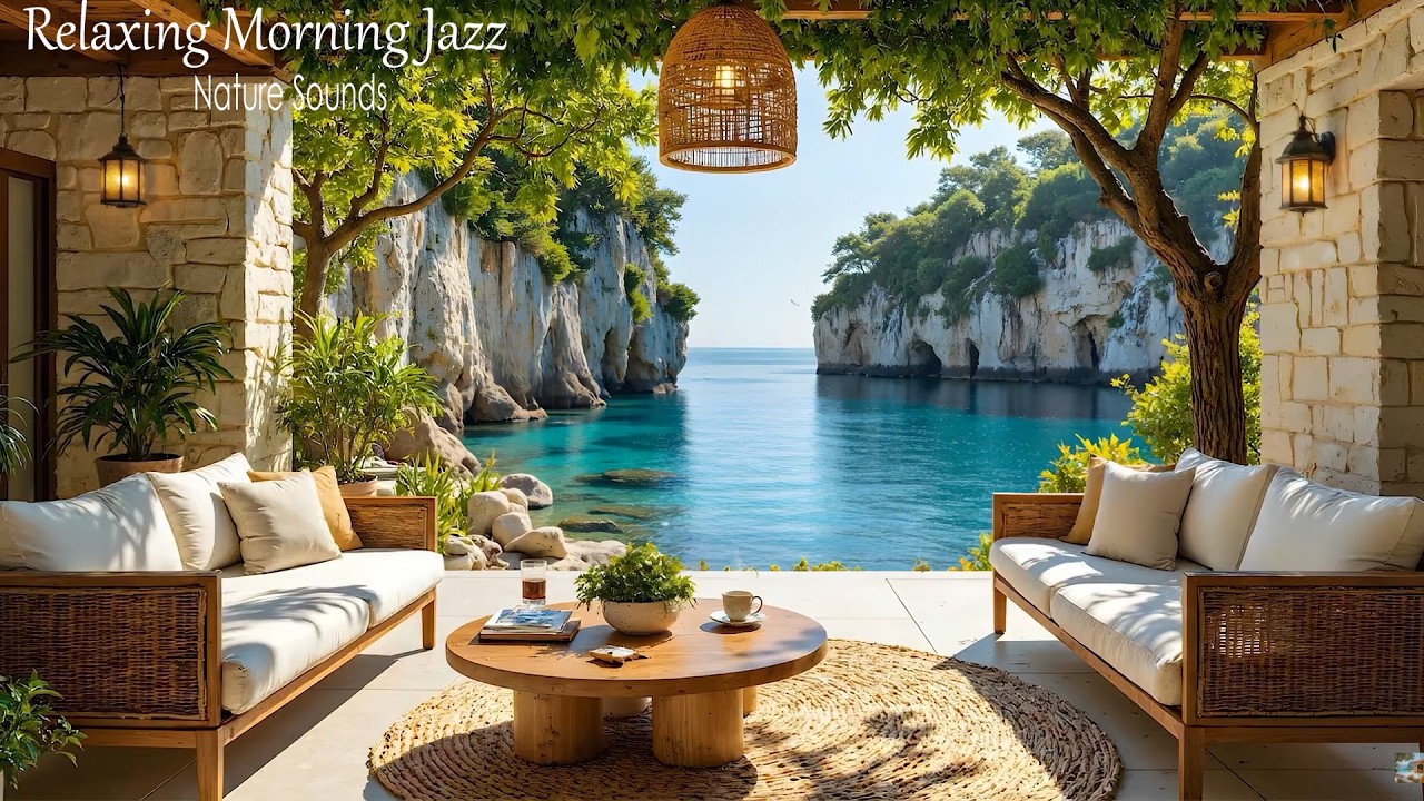 Relaxing Morning Jazz 🌊 Nature Sounds for Fresh Positive Day, Calm Mind & Happy Mood