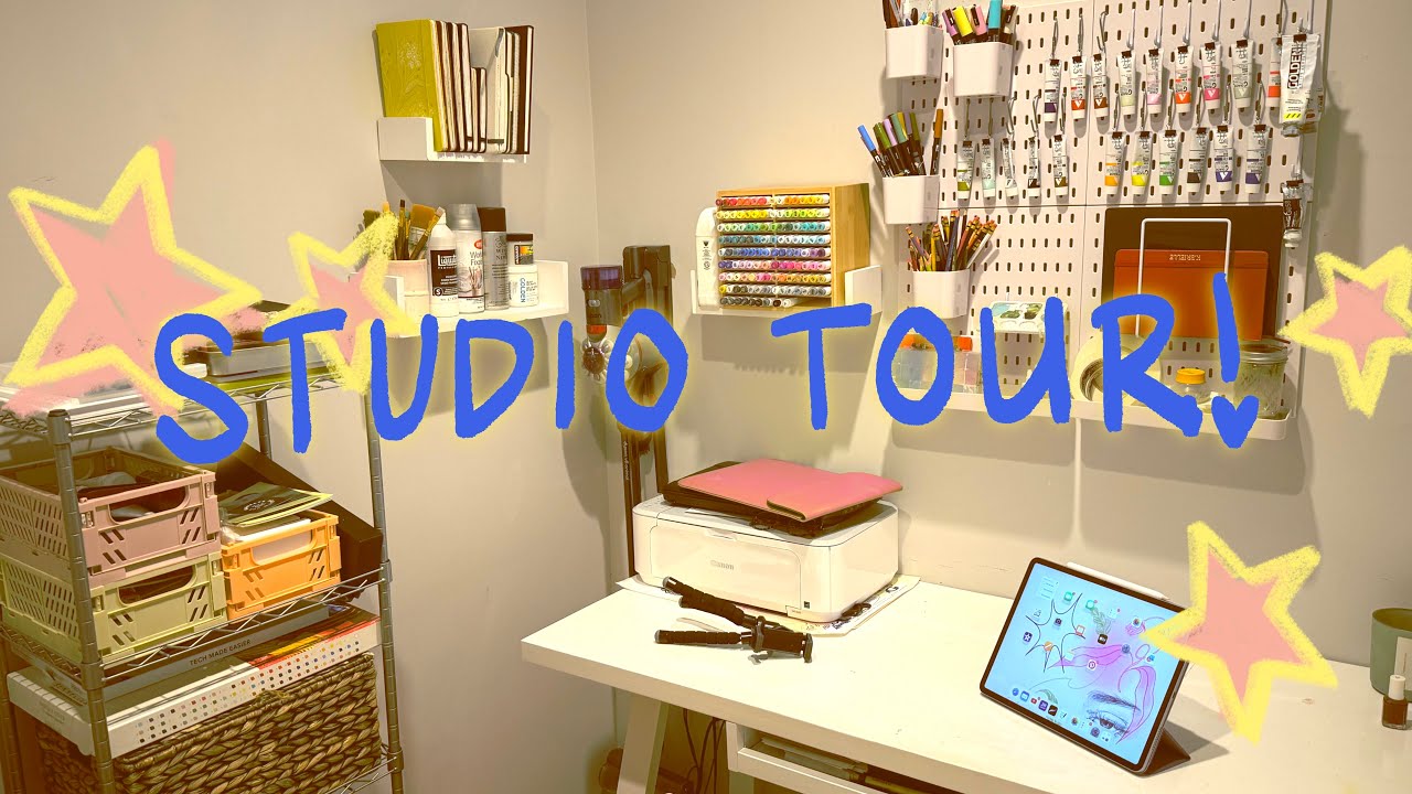 ☆ ART STUDIO TOUR ☆art supply organization & studio makeover