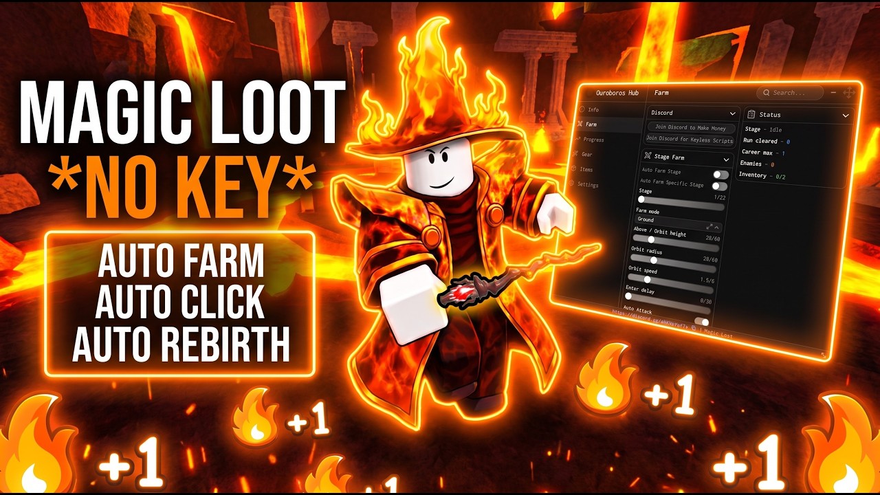 Magic Loot Script - NO KEY | Auto Farm Stage, Auto Equip Best Wand, Auto Rebirth, Auto Sell & More!