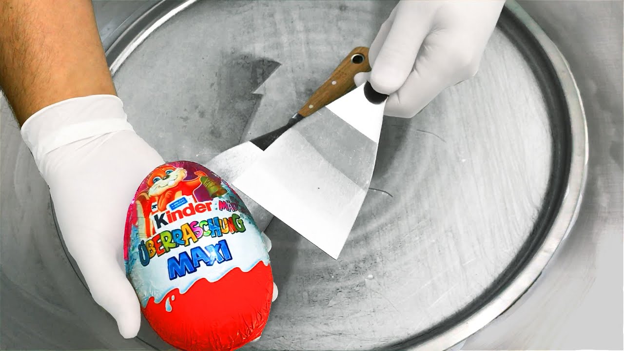 MAXI Kinder Surprise Egg - Ice Cream Rolls | ASMR