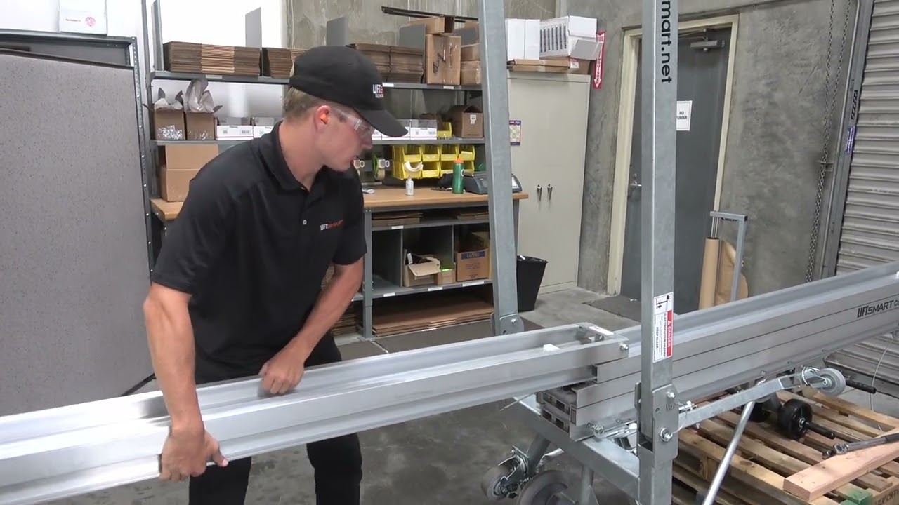 LiftSmart Material Lifts - Service Video / Replacing a broken cable inside the telescopic mast.