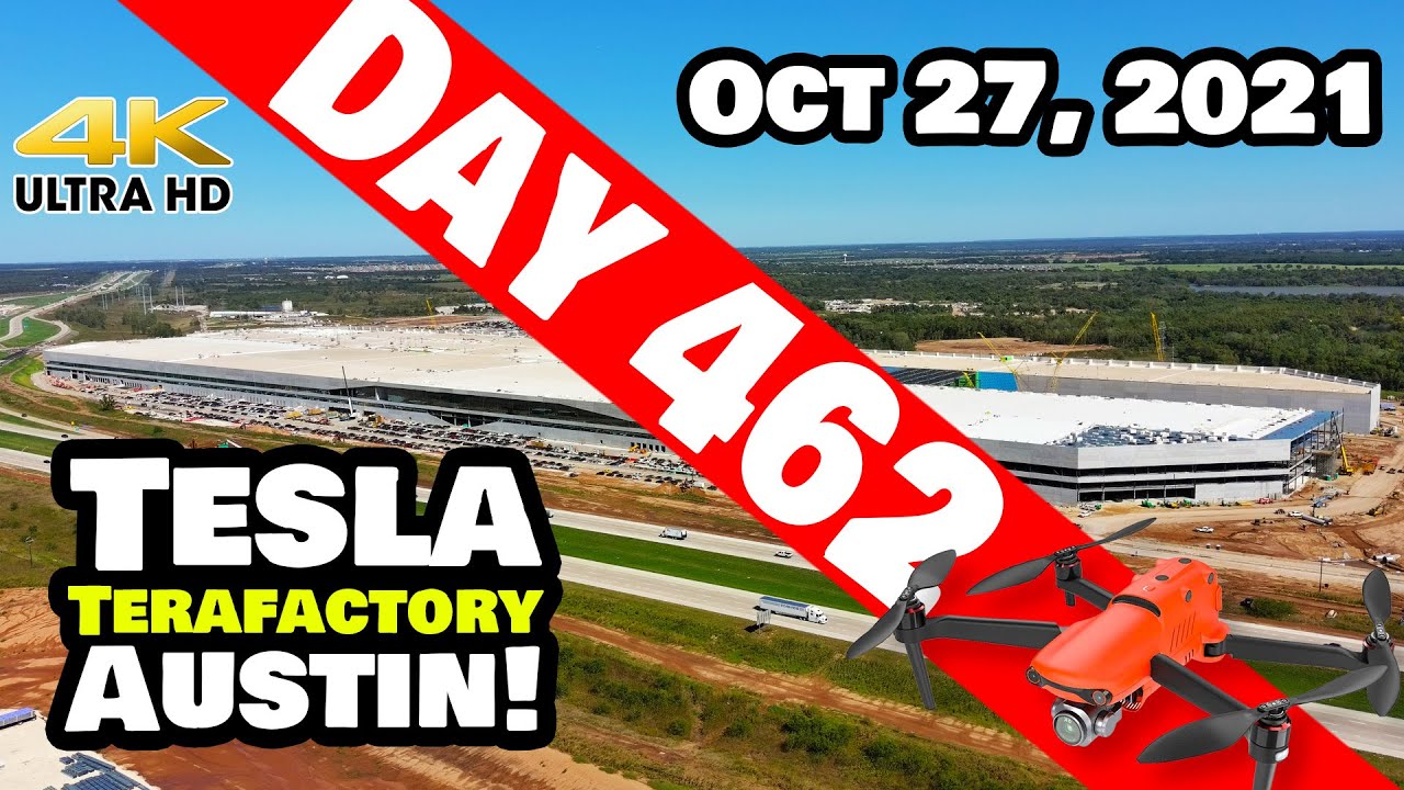 Tesla Gigafactory Austin 4K  Day 462 - 10/27/21 - Tesla Terafactory TX - WINDY TOUR OF GIGA TEXAS!