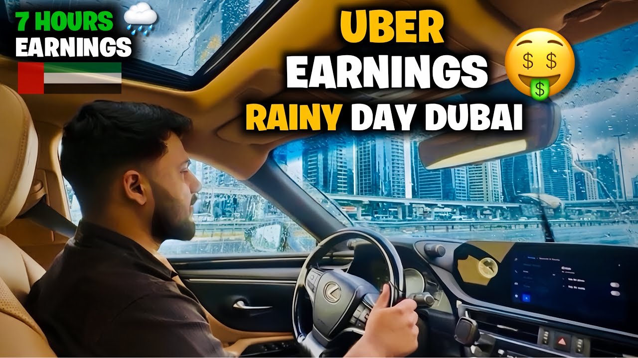 Rainy Day Uber Earnings 🌧️💰| 7 Hours Uber earnings in Dubai 2025 
