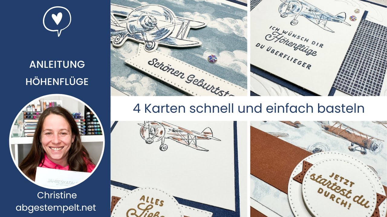 Anleitung 4 Karten einfach und schnell basteln⎜Höhenflüge ⎜Stampin' Up!®