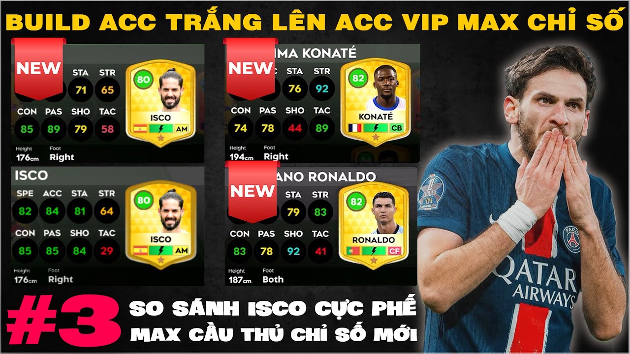 DLS 25 | Nâng ACC TRẮNG lên ACC VIP max chỉ số | Nâng max cầu thủ chỉ số mới #3