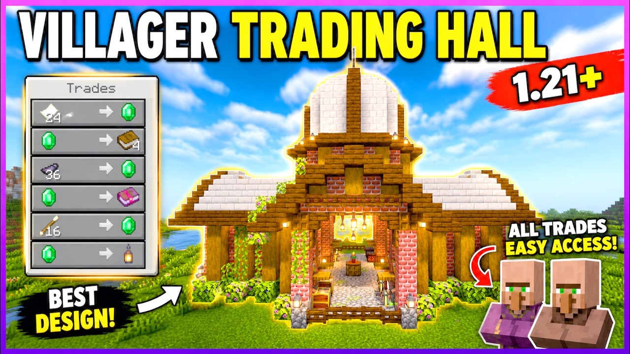 Minecraft 1.21+ The ULTIMATE Villager Trading Hall (Easy Tutorial)