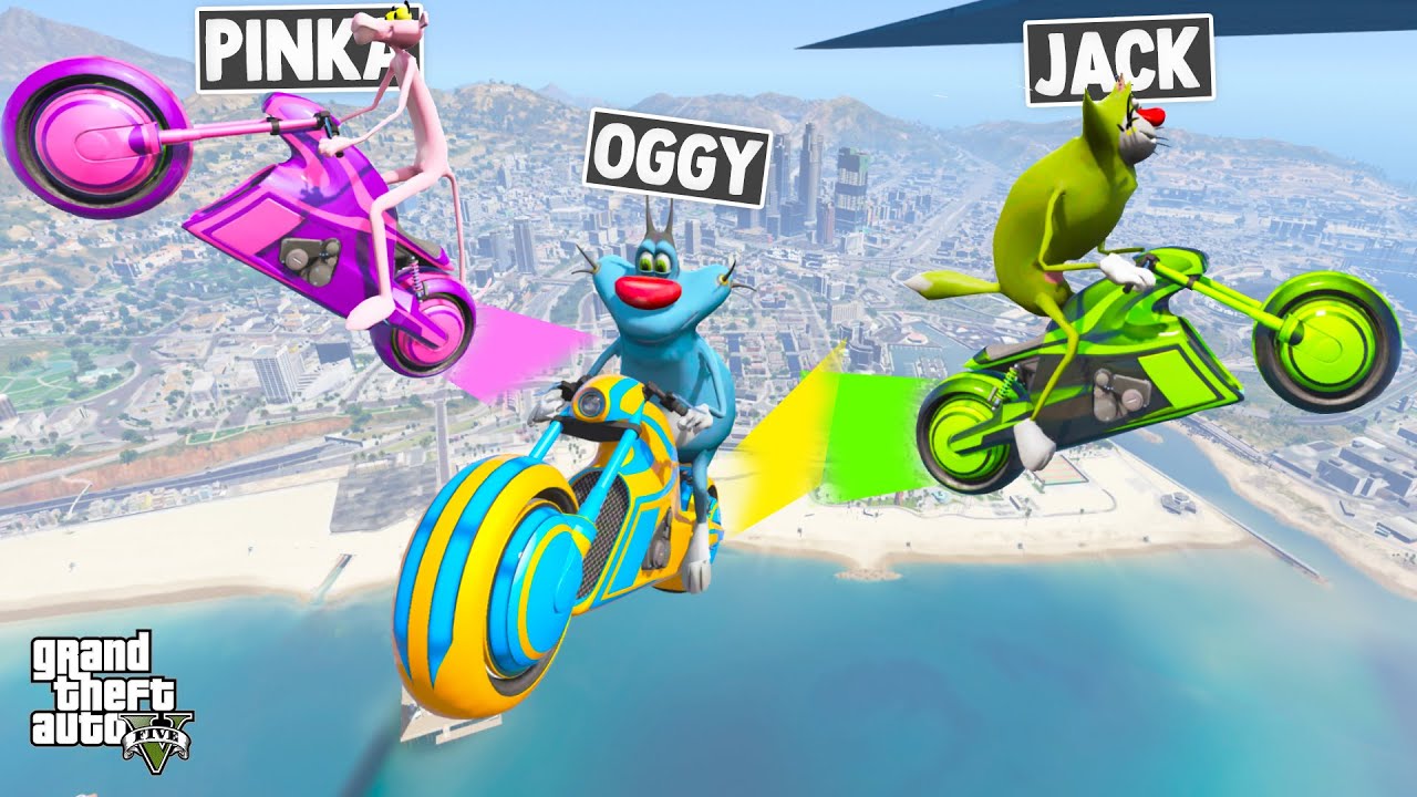 Oggy Fighting With Jack And Pink Panther In DEADLINE Racing Challenge😱! GTA5