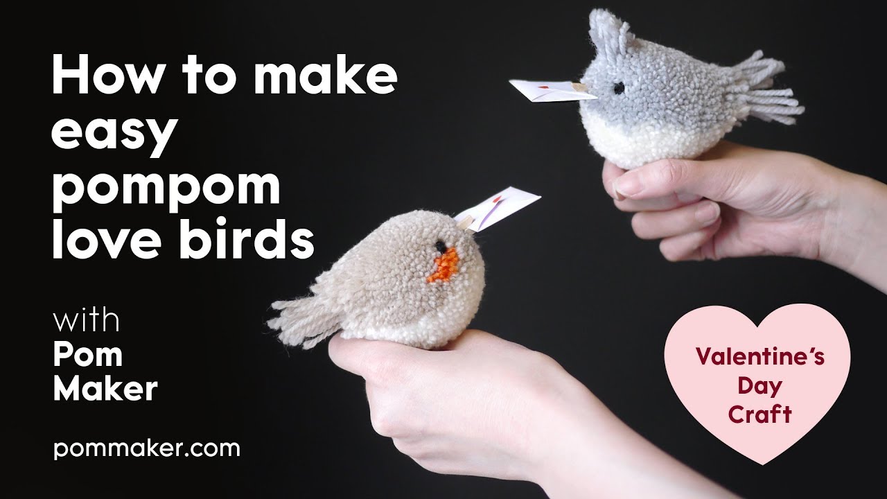 How to make pompom birds - Love bird messengers Valentine's Day craft for kids
