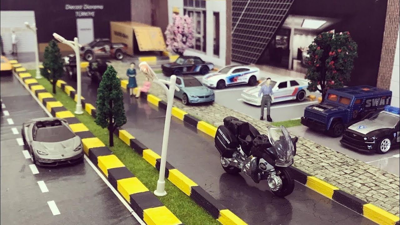 1/64 Diorama Cadde şehir çalışması 1:64 diecast Scale 1/64 diecast garaj yapımı diecast garaj yapımı