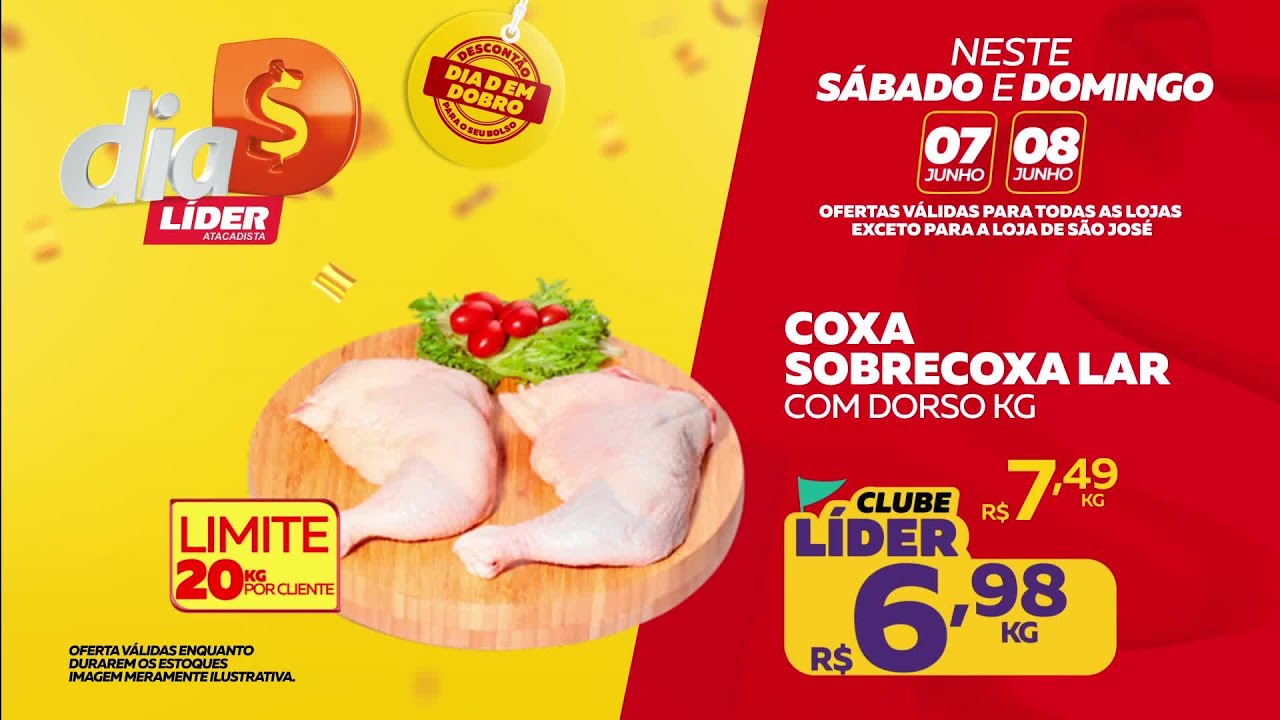 Ofertas Dia D - L&iacute;der Atacadista (V&aacute;lidas para Rede exceto loja de S&atilde;o Jos&eacute;, dias 07 e 08/06)