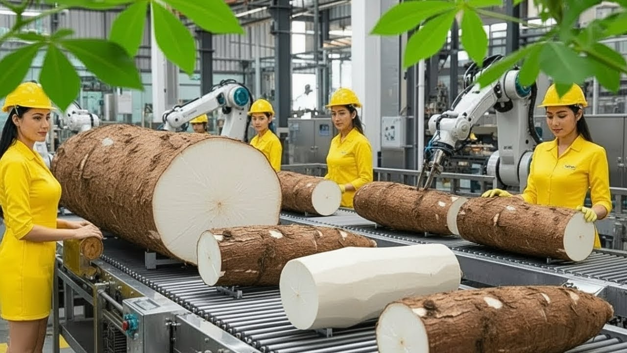 Dentro de una f&aacute;brica de procesamiento de yuca de alta tecnolog&iacute;a (Proceso completo)