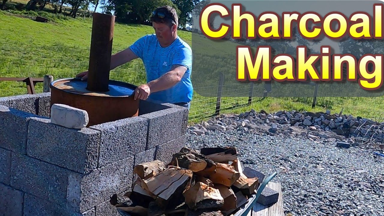 First Time Making Charcoal - DIY Retort BURNER