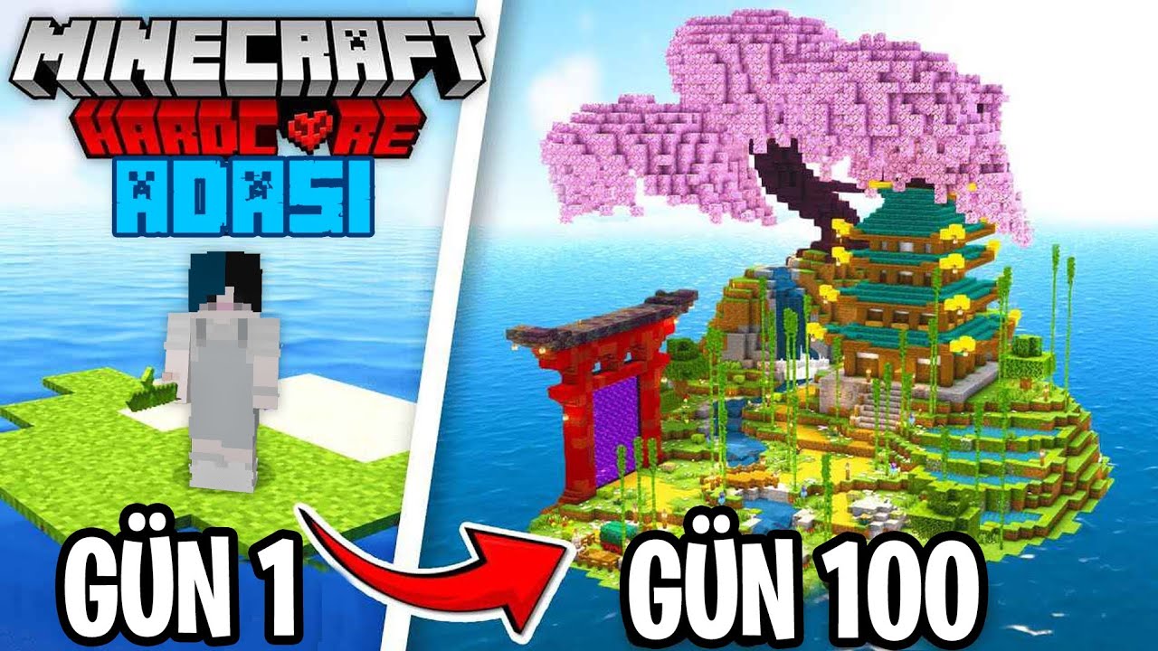 Minecraft'ta En ISSIZ Adada 100 Gün ÖLMEDEN Hayatta Kaldım