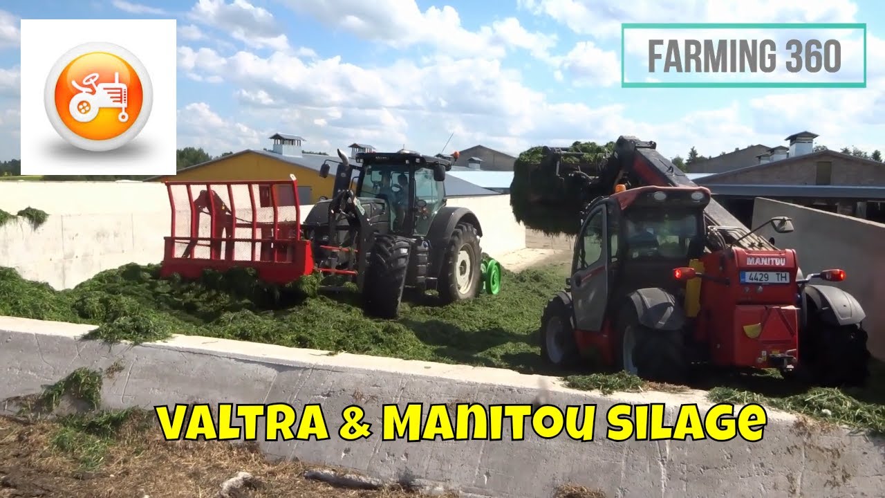 Silage 2018 | Valtra with Albutt buckrake & Manitou telehandler in silage pit