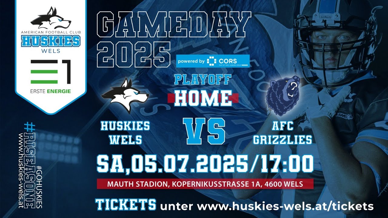 AFL DIV II - HUSKIES Wels vs. AFC GRIZZLIES