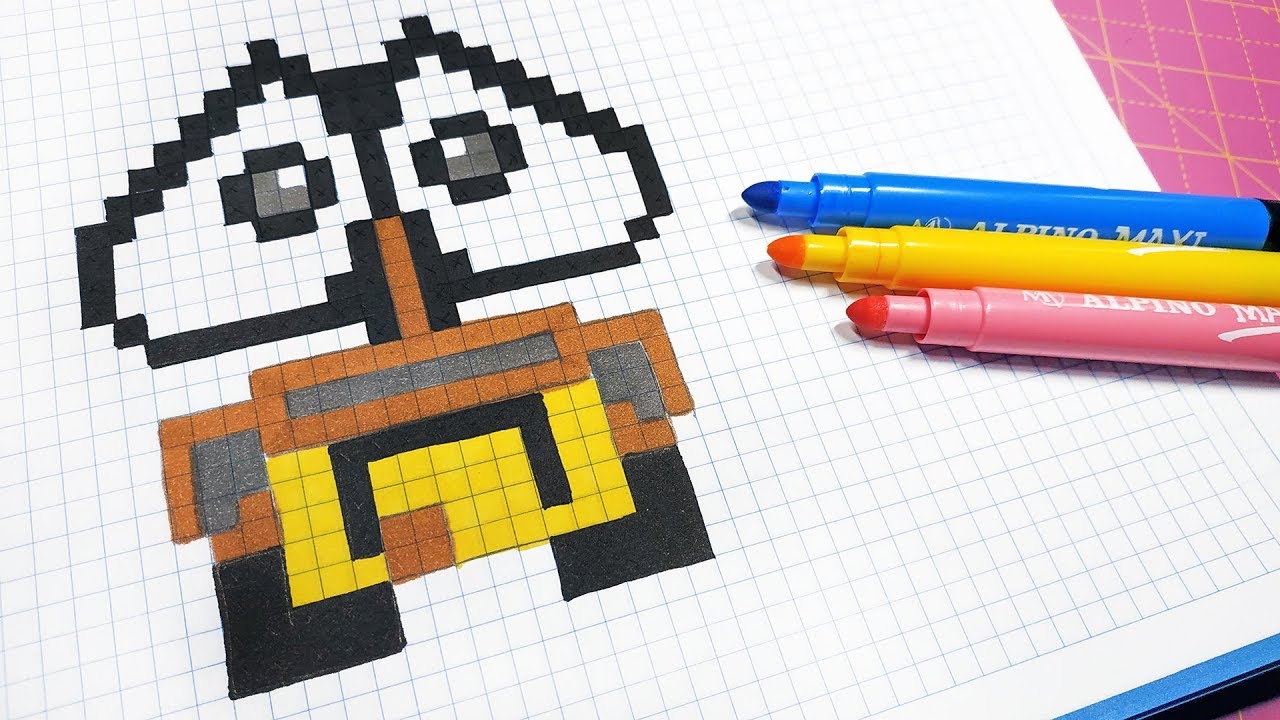Handmade Pixel Art - How To Draw a Wall-e #pixelart
