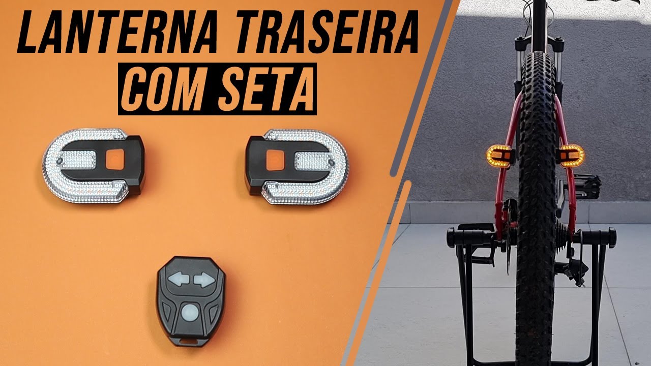 Lanterna Traseira Bike com Seta e Controle s/ Fio ideal p/ Bike elétrica e Motorizada - TioChicoShop