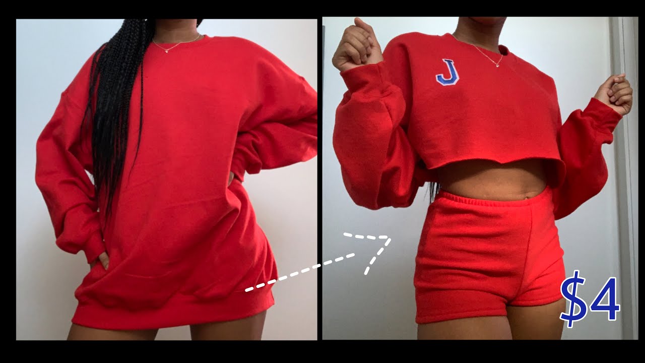 UPCYLING MEN’S SWEATER INTO 2 PIECE SET | easy diy thrift flip