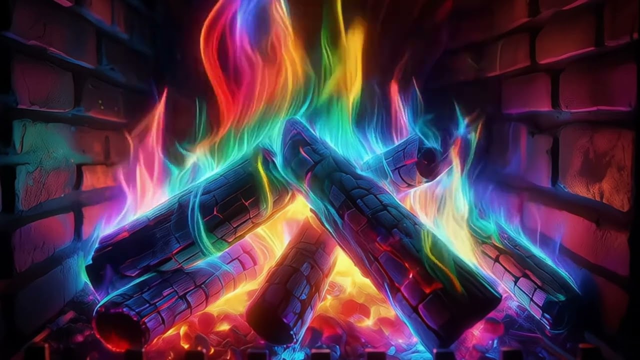 Magical RAINBOW Fireplace Vibes 🔥 Perfect for Sleep, Reading & Meditation