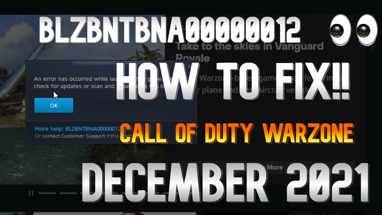 BLZBNTBNA00000012 ERROR *FIX!!!* CALL OF DUTY WARZONE
