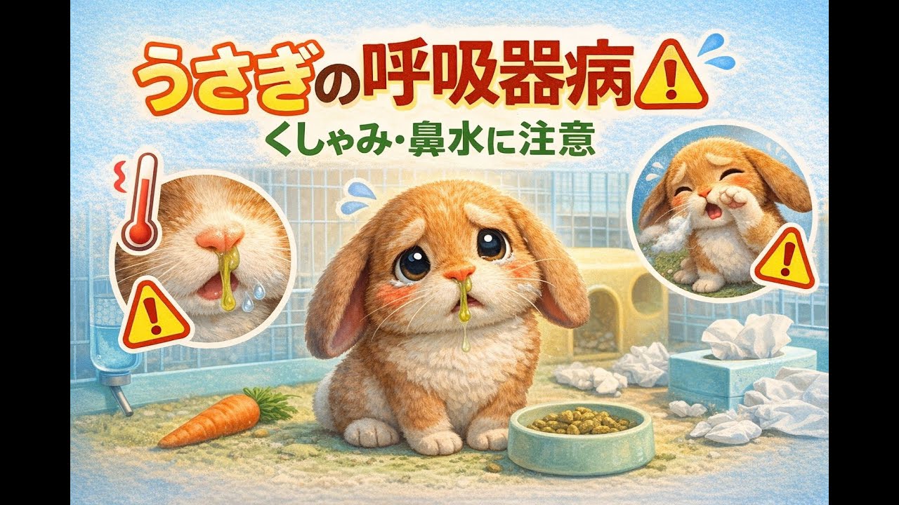 くしゃみが止まらない…うさぎの鼻炎と肺炎のサイン