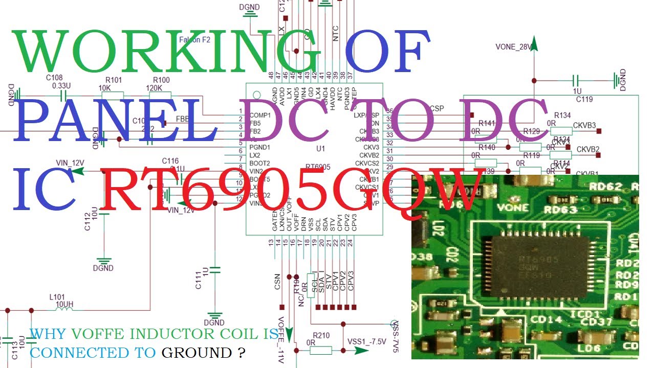 How works panel DC to DC ic RT6905GQW and the generation of Vcom Voltage.