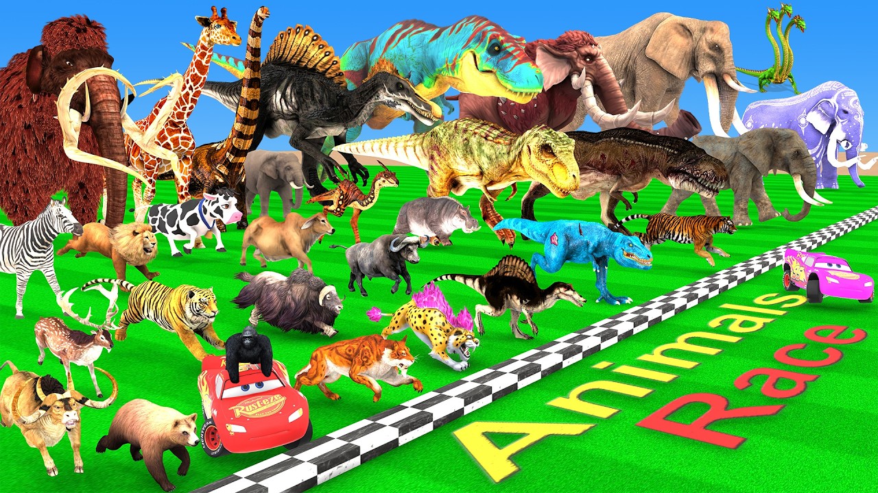 Ultimate Race 40 Animals vs Dinosaurs Speed Challenge Which is the Fastest Ice Age ARBS Simulator